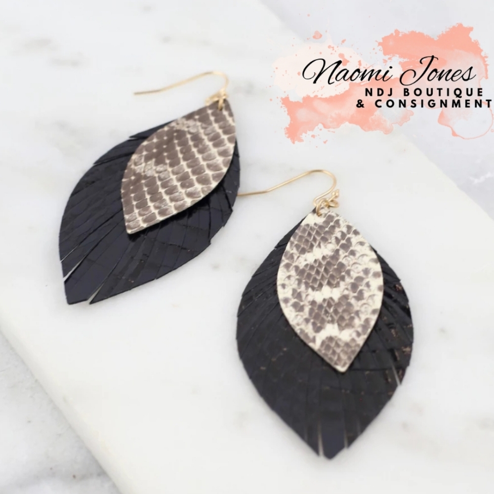 Snake print earrings